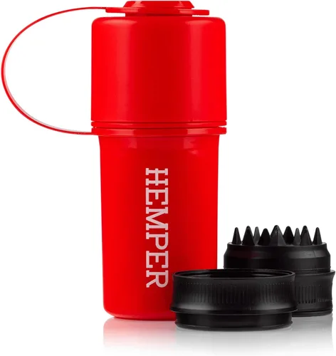 Miniatura 6 de Hemper Keeper - Molinillo de hierbas 3 en 1 con contenedor de almacenamiento doble, a prueba de olores, hermético y resistente al agua, molinillo