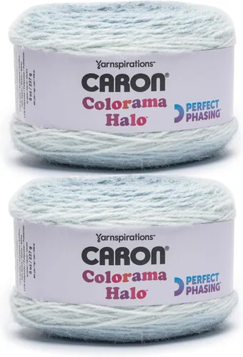 Miniatura 17 de Caron Colorama Halo Cake Ultra Marine Hilo - Paquete de 2 unidades de 8oz/226.79g - 71% acrílico, 18% nailon, 11% poliéster, #5 grueso, 60 yardas