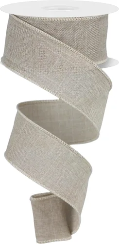 Miniatura 5 de Cinta de lona sólida con borde alambrado, 10 yardas (beige, 2.5")