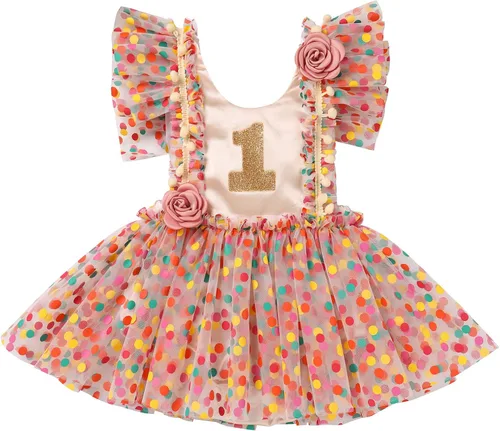 Vestido de princesa para el primer cumpleaños de niña pequeña, vestido vintage de margaritas florales para tartas y sesión de fotos