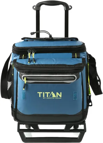 Titan by Arctic Zone Collapsible Wheeled Soft Sided Cooler with Detachable Rolling AT Cart, Insulated Bag with Leak Proof Lining, for Travel, Beach,