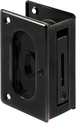 Prime-Line N 7368 Cerradura de Privacidad para Puerta Corrediza de Bolsillo con Tirador - Reemplaza las Cerraduras de Puerta Corrediza Viejas o