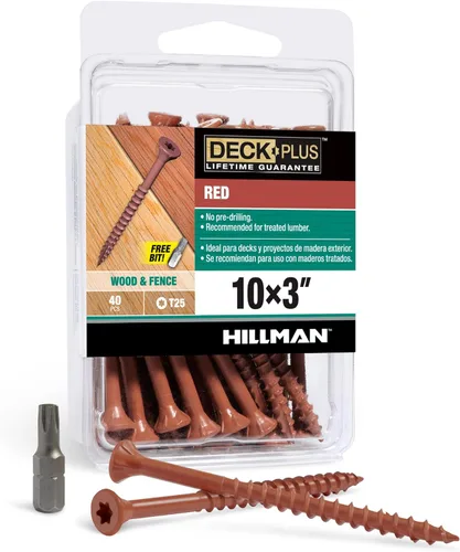Miniatura 36 de Deck Plus Tornillos para valla y madera exterior con revestimiento epoxi de 3 pulgadas #10 x 3 Torx/Star Drive Incluido, rosca gruesa, tornillo