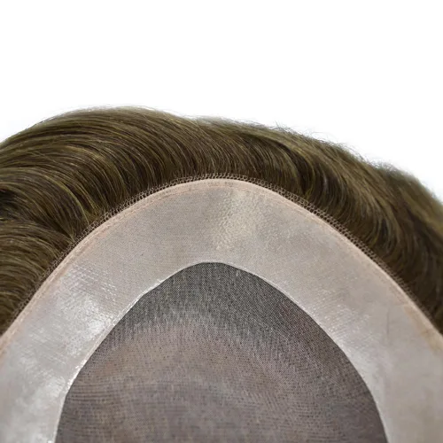 Miniatura 9 de LYRICAL HAIR Toupee - Peluca de cabello humano de aspecto natural para hombre, con encaje fino y mono, sistema de cabello de repuesto para hombre