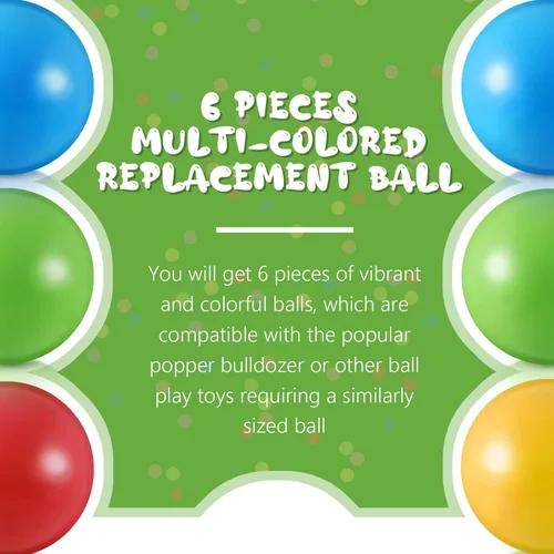 Miniatura 3 de Civaner 6 bolas de repuesto de plástico multicolor pequeñas, bulldozer popper, bolas de juguete de 1.75 pulgadas, suaves a prueba de aplastamiento