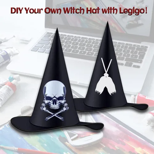 Miniatura 5 de Legigo Sombrero de bruja para disfraz de Halloween, sombrero de bruja colgante negro, accesorios de disfraz de bruja para Halloween, fiesta de 12
