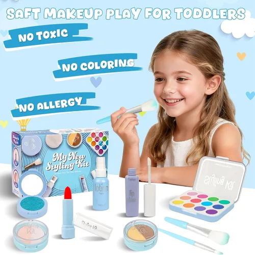 Miniatura 6 de Kits de maquillaje falso, juguetes para niñas de 3, 4, 5 años, juguetes cosméticos de maquillaje para niñas de 3 a 5 años