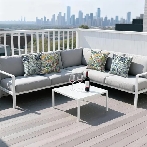 Miniatura 678 de Juego de 2 almohadas para exteriores de 16 x 16 pulgadas, repelentes al agua con interiores, para muebles de patio, hogar, jardín, geometría bohemia