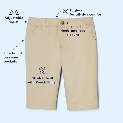 Miniatura 3 de French Toast Bermudas de sarga elástica con cintura ajustable para niña