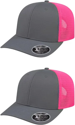 Miniatura 104 de Cap America i8502 Flexfit 110 Premium - Gorra de camionero de perfil medio con 6 paneles de malla trasera con protección UV y cierre ajustable Azul