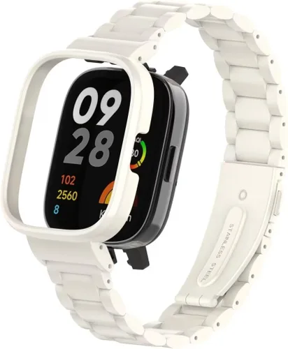 Miniatura 12 de HOPMC - Correa de repuesto clásica con marco de metal y hebilla de malla de acero inoxidable para Redmi Watch 3