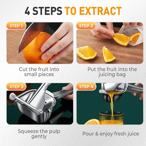 Miniatura 4 de Extractor de jugo de fruta fresca de aleación de aluminio, exprimidor manual de limón con agarre ergonómico para naranja, cítricos, granada, lima