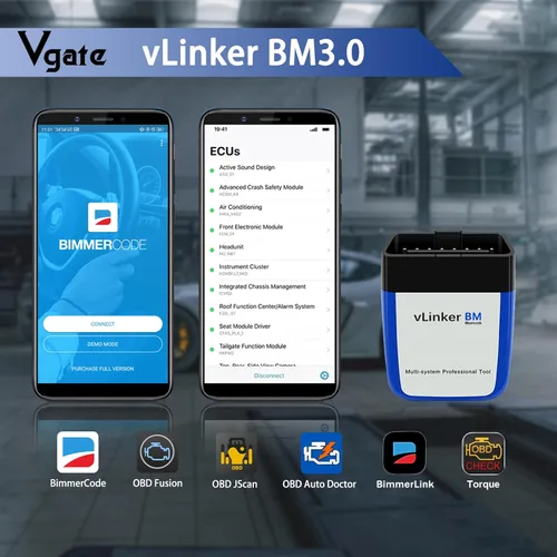 Miniatura 5 de Vgate vLinker BM3.0 Bluetooth OBD2 herramienta de diagnóstico Bimmercode, lector de código para BMW, compatible con Android y Windows