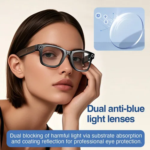 Miniatura 9 de Gafas inteligentes AI con cámara,Foto y video HD,Gafas de sol Bluetooth Altavoces incorporados,Música inalámbrica y llamada
