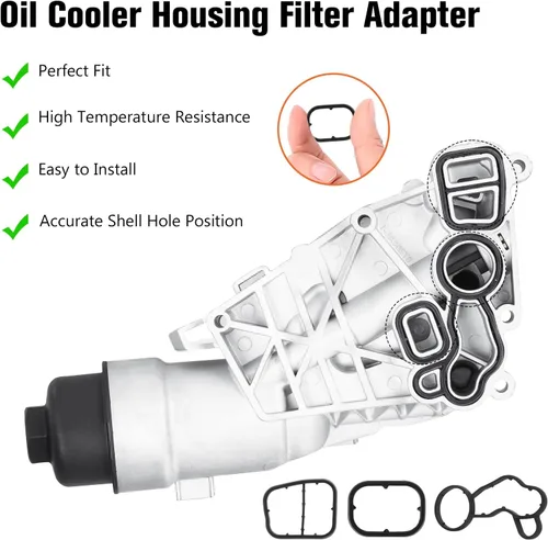 Miniatura 4 de Enfriador de aceite de motor de aluminio actualizado y adaptador de carcasa de filtro de aceite para BMW i8/X1/X2 2.0L18-19, para Mini Cooper