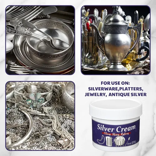 Miniatura 7 de Paquete de 4 limpiadores de plata y cobre y crema pulidora de 8 onzas cada esmalte de metal para plata, cobre, latón, joyería, cromo fregadero