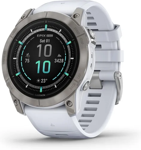 Garmin epix Pro (Gen 2) Sapphire Edition, 2.008 in, reloj inteligente de alto rendimiento, tecnología de entrenamiento avanzada, linterna Titanio
