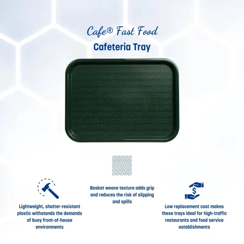 Miniatura 2 de Carlisle FoodService Products CT121608 Cafe Bandeja de plástico estándar para cafetería/comida rápida, certificado NSF, libre de BPA, 16 pulgadas