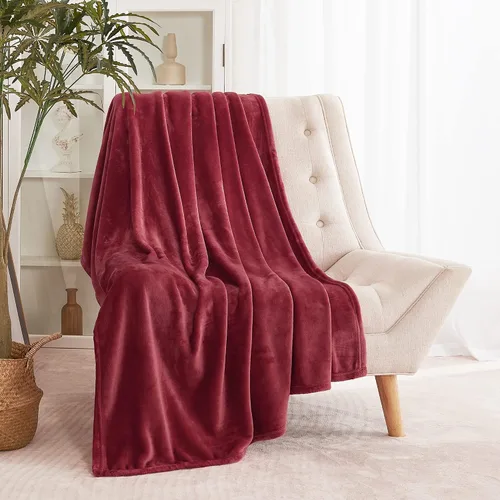 Miniatura 13 de RYB HOME Ropa de Cama Manta de Franela Tamaño Throw Todas las Estaciones Manta Ligera de Microfibra Suave que Ajusta Cubierta de Cama Colcha Crema
