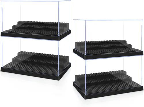 Cajas de exhibición Pokiiulk para minifiguras, 4 cajas de exhibición para minifiguras, encajan para figuras de bloques, cajas para minifiguras con 3