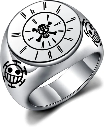 ZWYQWN Anime One Piece Luffy Skeleton Ring Birthday Gifts for Men Boys Cosplay Gifts for Women Men