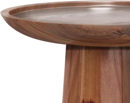 Miniatura 7 de SIMPLIHOME Dayton - Mesa auxiliar redonda de madera de acacia maciza de 13 pulgadas de ancho, estilo contemporáneo en color marrón claro, coñac claro