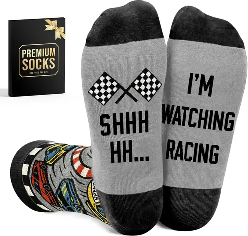Miniatura 12 de VICRAZY Coche de Carreras, Calcetines de Coche Deportivo para Hombres, Mujeres - Regalos de Fórmula 1, Calcetines de Carreras, Rellenos de Media