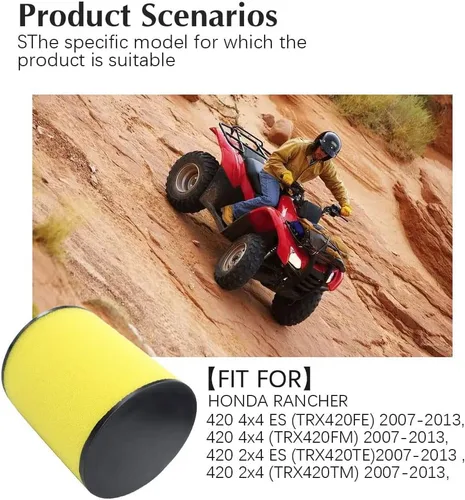 Miniatura 7 de Rancher 420 17254-HP5-600 TRX420 Filtro de aire para Honda TRX420FM 4x4 Rancher 420 TRX420FPA 4x4 AT EPS TRX420FPE TRX420FPM 4x4 EPS TRX420FA