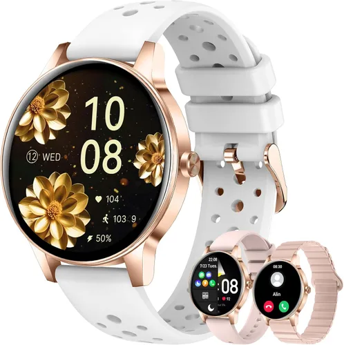 Miniatura 15 de Relojes inteligentes para hombres y mujeres (contestar/realizar llamadas), pantalla HD de 1.27" con rastreador de actividad física, monitor de ritmo