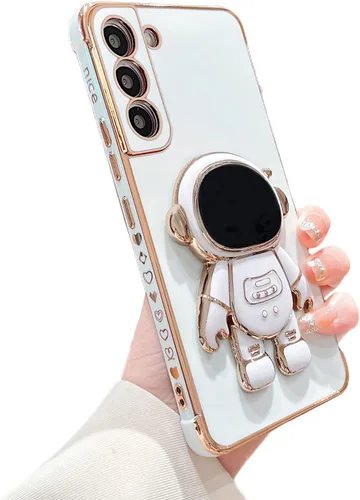 Miniatura 9 de phylla Funda de teléfono para Samsung Galaxy S22 Ultra de 6.8 pulgadas, funda de teléfono con soporte de astronauta chapado de lujo con bonito