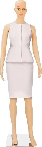 Miniatura 8 de HomGarden Maniquí femenino maniquí cuerpo completo vestido forma, 69" maniquí ajustable soporte costura vestido modelo pantalla cabeza gira vestido