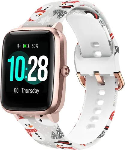 Miniatura 3 de ViCRiOR Bandas compatibles con ID205L Smart Watch, 0.79 pulgadas de liberación rápida de silicona suave sin decoloración, patrón impreso floral