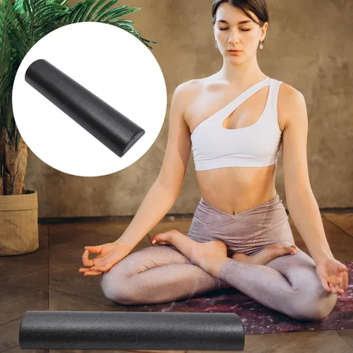 Miniatura 8 de STOBAZA Rodillo de yoga semicircular de alta densidad masajeador muscular negro para fitness alivio de espalda Pilates y entrenamiento de ejercicio