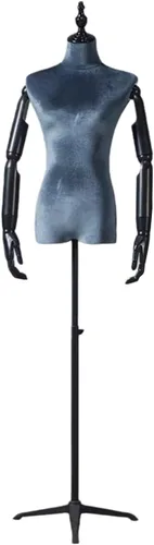 Miniatura 9 de Maniquí de cuerpo completo femenino de altura ajustable, soporte de ropa, brazo de madera desmontable utilizado para mostrar ropa (blanco, torso)