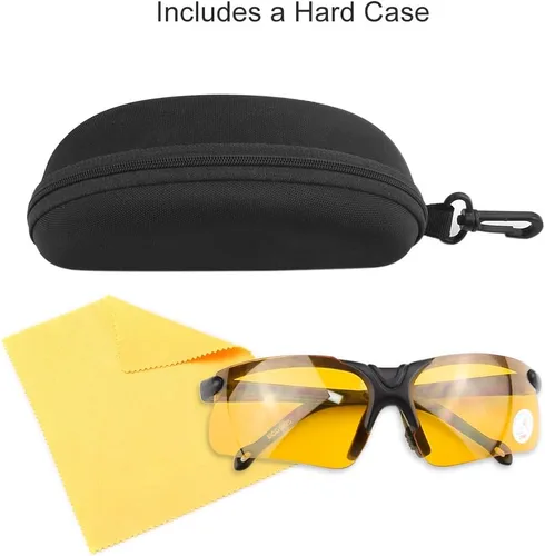 Miniatura 7 de Xaegistac Gafas de disparo con estuche Gafas de seguridad antivaho para cazadores para adultos Amarillo