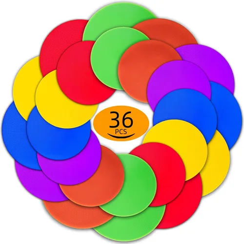 Miniatura 2 de 12/24 marcadores de punto de polietileno de 9 pulgadas, de goma antideslizante, marcadores de entrenamiento de agilidad, puntos de piso, conos