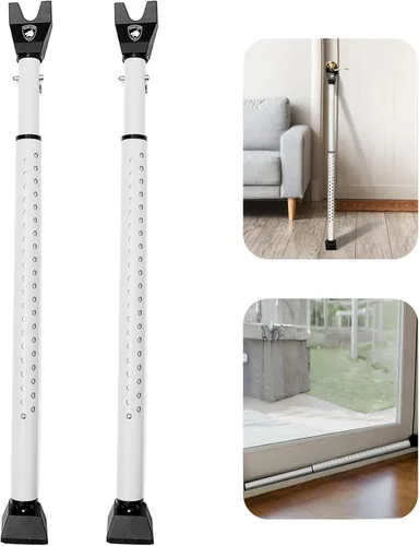 Barra de seguridad para puerta corredera, bloqueo de puerta 2 en 1 ajustable, tope de puerta de seguridad – 40 ajustes diferentes, por Guard Dog