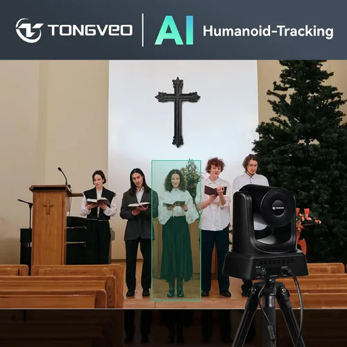 Miniatura 6 de TONGVEO Cámara Web Inalámbrica de 5.8GHz para Sala de Conferencias, Cámara PTZ USB 1080P 60fps de 3X para Transmisión en Vivo de la Iglesia