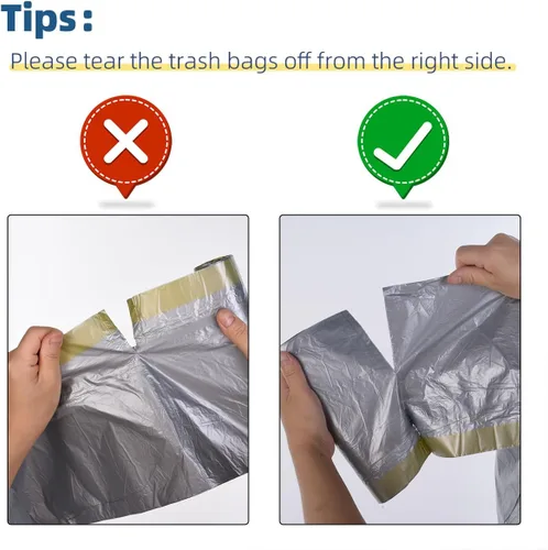 Miniatura 4 de Bolsas de basura, cordón, 45 bolsas de basura de 8 galones, bolsas de basura, forros de basura para baño, dormitorio, oficina, papelera