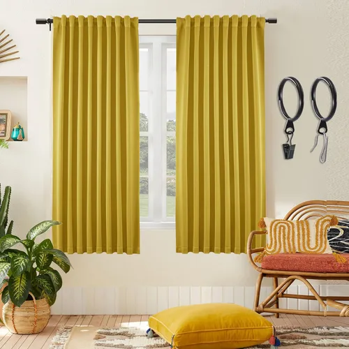 Miniatura 71 de SHINELAND Cortinas opacas cortas para ventanas de dormitorio, cortinas de baño, 45 pulgadas de largo