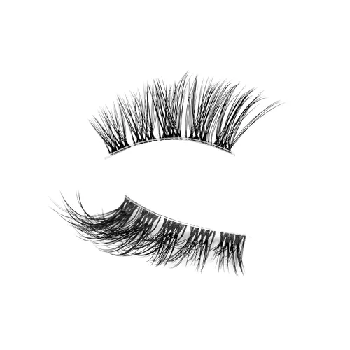 Miniatura 330 de Pooplunch - Pestañas postizas finas de visón sintético, estilo ojo de gato, naturales, cruzadas, tipo racimo, efecto 8D de volumen, tiras