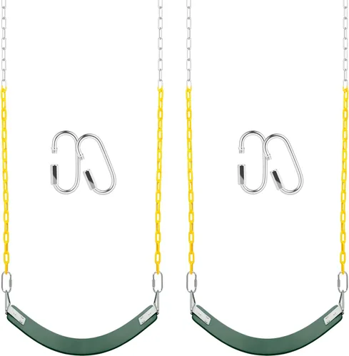 Miniatura 9 de AGPTEK Juego de columpios, asiento con cadenas antioxidantes de 66 pulgadas con revestimiento termoplástico, soporta 250 libras, accesorios de cojín