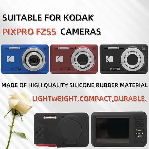 Miniatura 2 de Funda para Kodak PIXPRO FZ55, accesorios FZ55, funda protectora de silicona suave con tapa de lente extraíble, viene con 2 protectores de pantalla