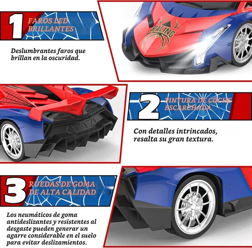 Miniatura 2 de Growsland Coche de Control Remoto para Niños, Coches RC para Niños 1:18 Vehículo Eléctrico Juguete Coche de Carreras Hobby con Luces y Controlador