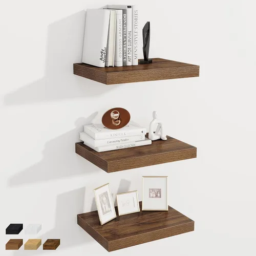 Miniatura 44 de Fun Memories Estantes flotantes de 12 pulgadas de profundidad, estantes de pared de madera de 16 x 12 pulgadas, estante de almacenamiento rústico
