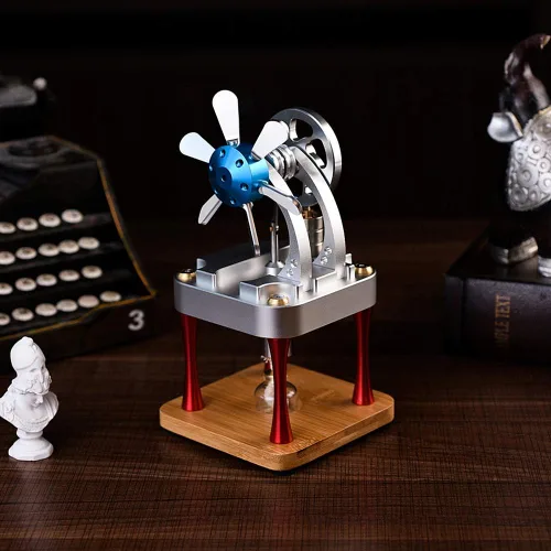 Miniatura 4 de Sunnytech Aire caliente Stirling Motor Modelo Ciencia Física Juguete Home Office Escritorio Decoración Kit M16-CF