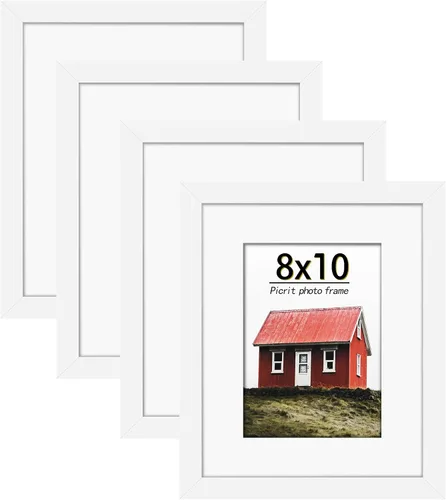 Miniatura 13 de Picrit Juego de 4 portarretratos de 6 x 6 pulgadas, hechos de vidrio real de alta definición, pantalla de 4 x 4 con paspartú o 6 x 6 sin paspartú