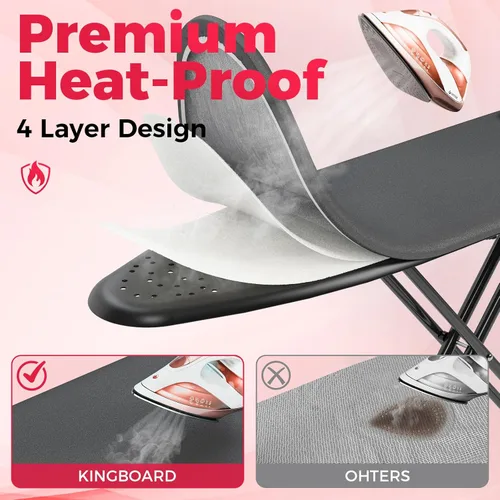 Miniatura 4 de APEXCHASER Tabla de planchar, tabla de planchar compacta con alfombrilla de silicona, tabla de planchar plegable con cubierta resistente al calor, 7