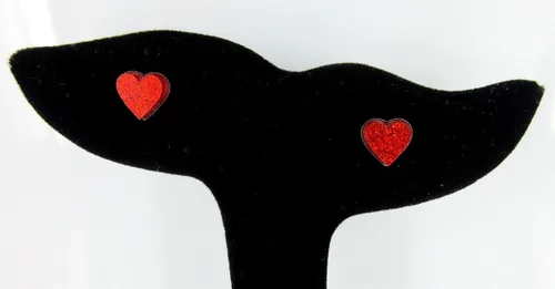 Miniatura 34 de Pendientes de botón de corazón acrílico con purpurina de acero inoxidable de 0.315 in