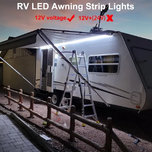 Miniatura 2 de TEKSHINNY Kit de Luces LED Underglow para RV, Tira de Luces LED para Toldo de RV de 12V 16.4 Pies, Iluminación Exterior Impermeable para Parte Blanco